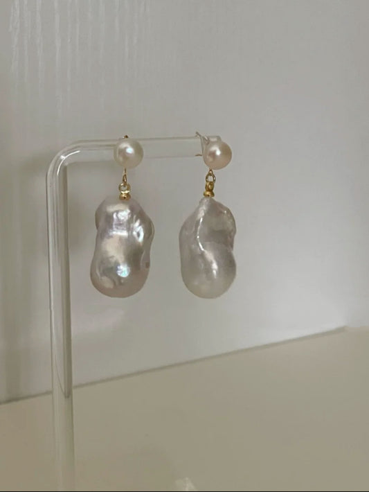 Natural Pearl Baroque Earrings