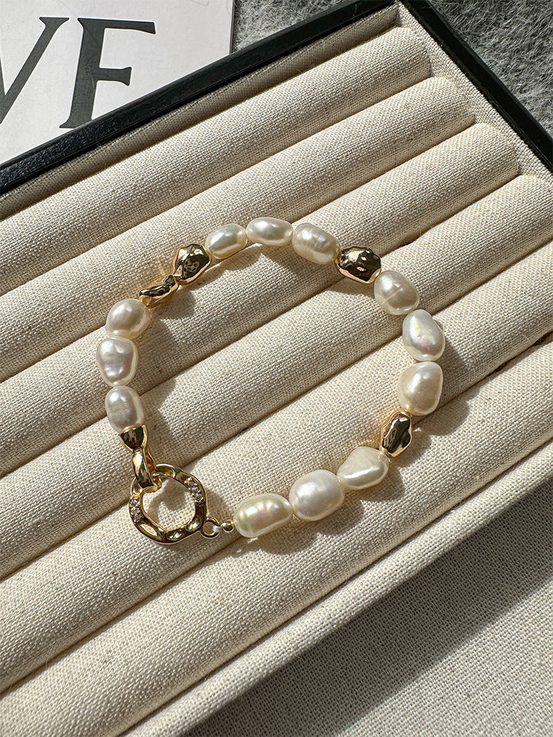 Vintage natural freshwater baroque pearl long design necklace