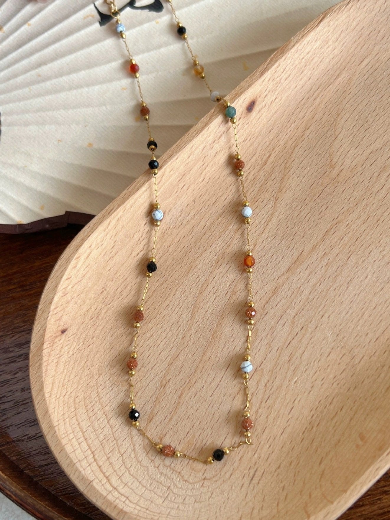 Simple Colorful Natural Stone Necklace